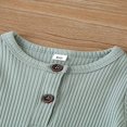 thumbnail image 2 of Baby Girl Boy Solid Romper Short Sleeve Jumpsuit Button Cotton Clothing, 2 of 5