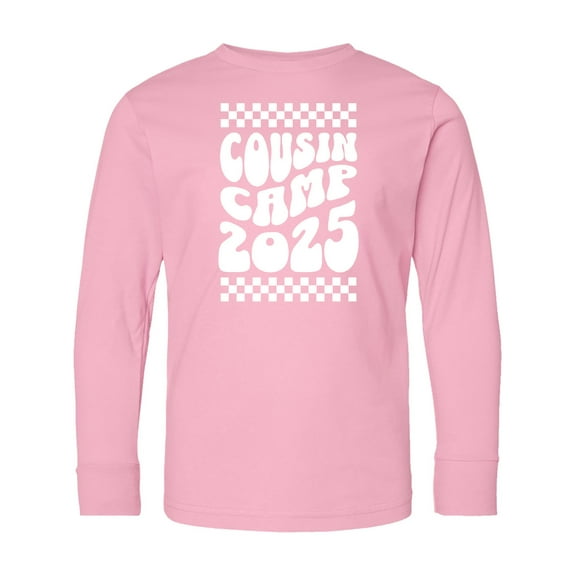 Inktastic Cousin Camp 2025 Long Sleeve Youth T-Shirt