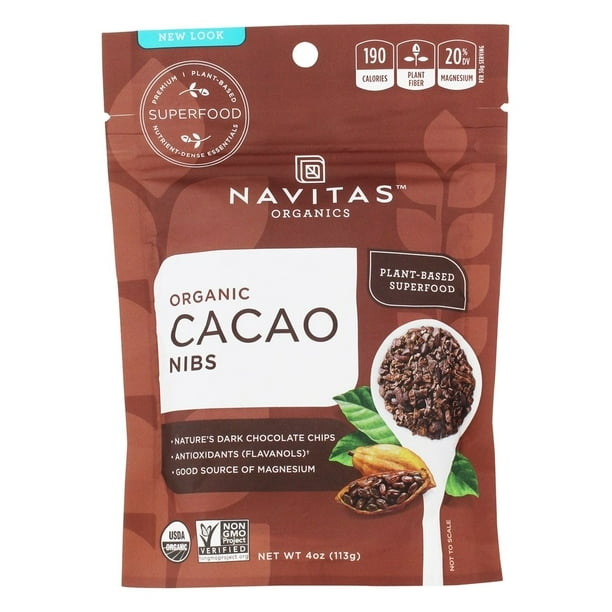 Navitas Naturals Cacao Nibs, Organic, Raw, 4 Oz, 4 Oz, Pack Of 12