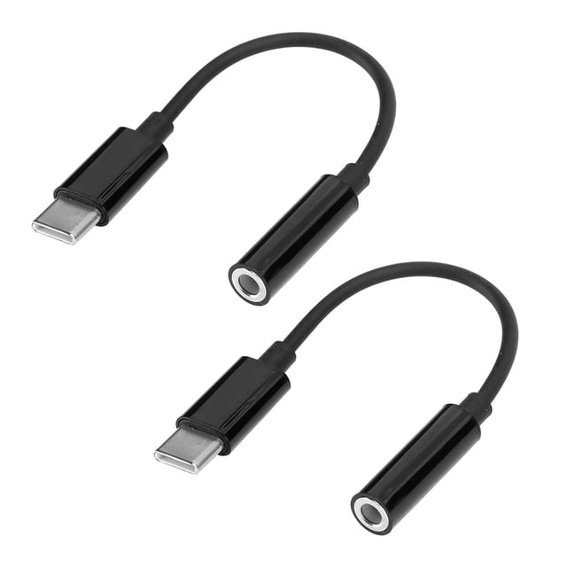 Cable adaptador de audio USB C a 3,5 mm para auriculares Pixel/Samsung Galaxy (negro)