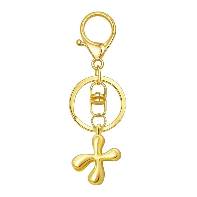 Hearth & Gear Custom Letter Keychain Key Ring For Initial Charm With Sturdy Metal Loop And Easy To Find Design For And Luggage