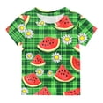 thumbnail image 7 of Virmaxy Boys Girls Cute Printed Tops Kids Baby Short Sleeve Round Neck Tops Summer Loose Trend Pullover Shirt Green 4 Years, 7 of 7