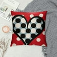 thumbnail image 2 of PIKWEEK Emotion Valentines Day Throw Pillow Covers, Buffalo Check Spring Farmhouse Holiday Red Black Cushion Case for Home Sofa Couch Decoration, 2 of 5