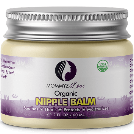 Mommyz Love Organic Breastfeeding Nipple Cream to Relieve Sore - Dry and Cracked Nipples, 2oz, 1 (Best Ointment For Sore Nipples)