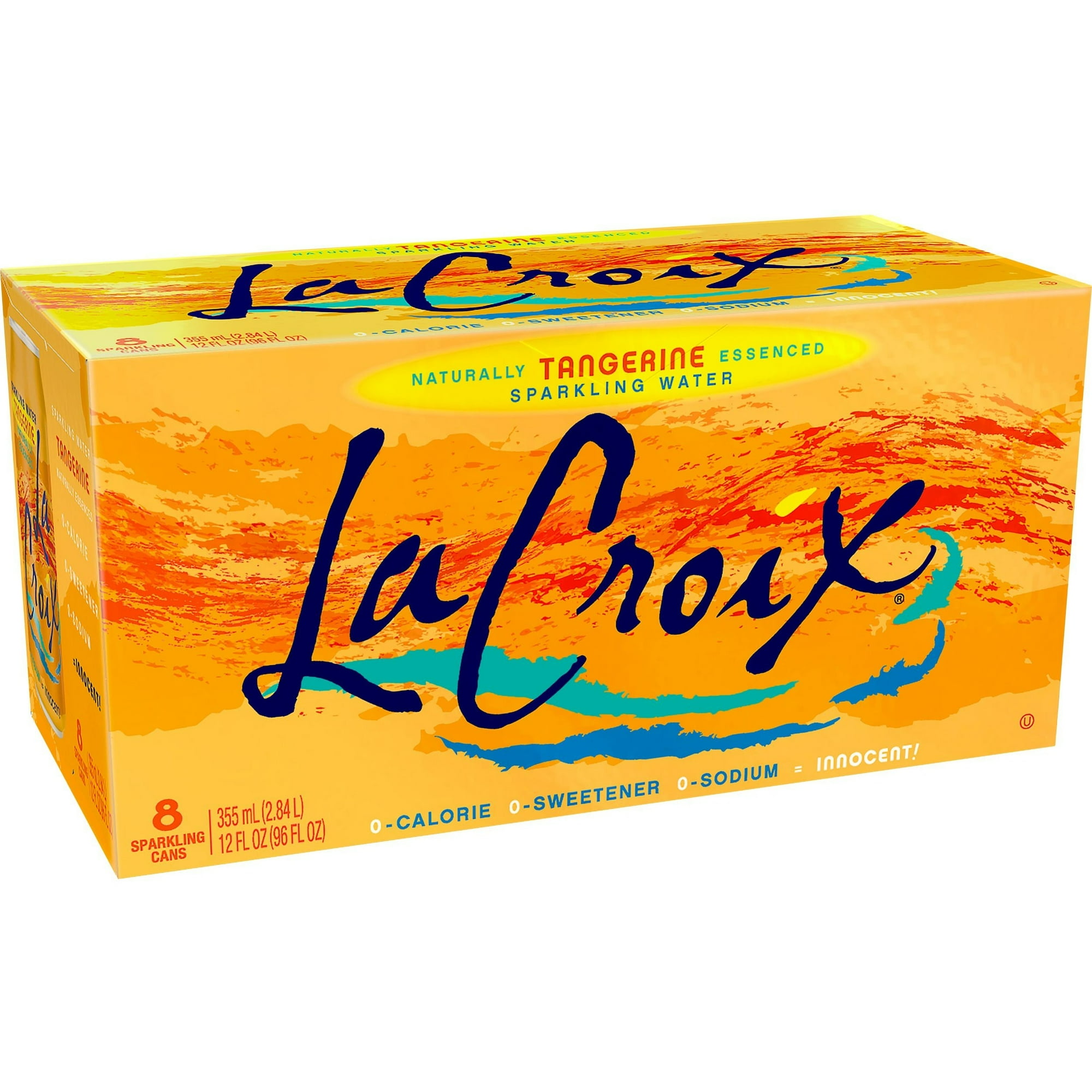 (3 pack) LaCroix Tangerine Sparkling Water, 12 Fl. Oz., 8 Count