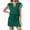 Green, variant on Women Color Block 2 Pieces Set Cap Sleeve V Neck Polo Tiops and Tennis Skirt Outfit Sets