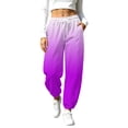 thumbnail image 5 of Barrel Pants Womens Casual Loose Fit Lightweight Sweatpants Drawstring Elastic Waist Baggy Trousers with Pockets, 5 of 8