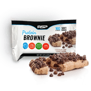 RSP Nutrition Protein Brownie On-The-Go Snack, Whey Protein, Gluten Free, Healthy Snack, Chocolate Chip Cookie Dough, 12 Pk