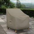 thumbnail image 5 of COVERS&ALL Outdoor Chair Cover, 12 Oz Waterproof UV & Weather Resistant Patio Furniture Sofa Cover for Outdoor Outside Seating Lawn Garden, with Air Vents & Drawstrings (28"W x 30"D x 49"H, Beige), 5 of 7