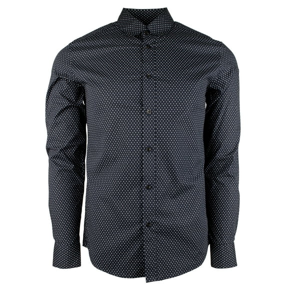 Men's Stretch Slim Fit Long Sleeve Shirt Mnght Small