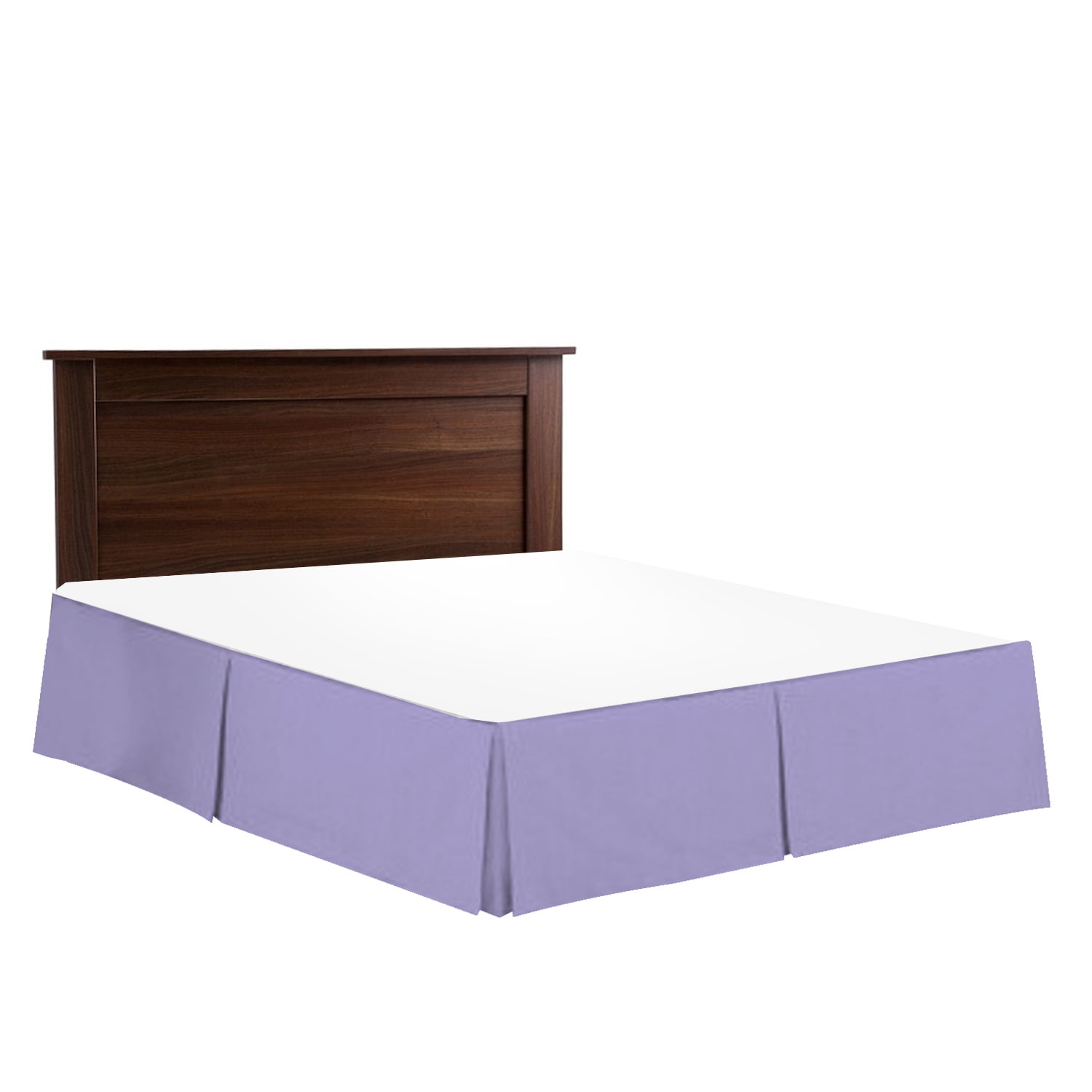 14" Tailored Pleated Bed Skirt Dust Ruffle, Full XL, Lavender, by Clara Clark
