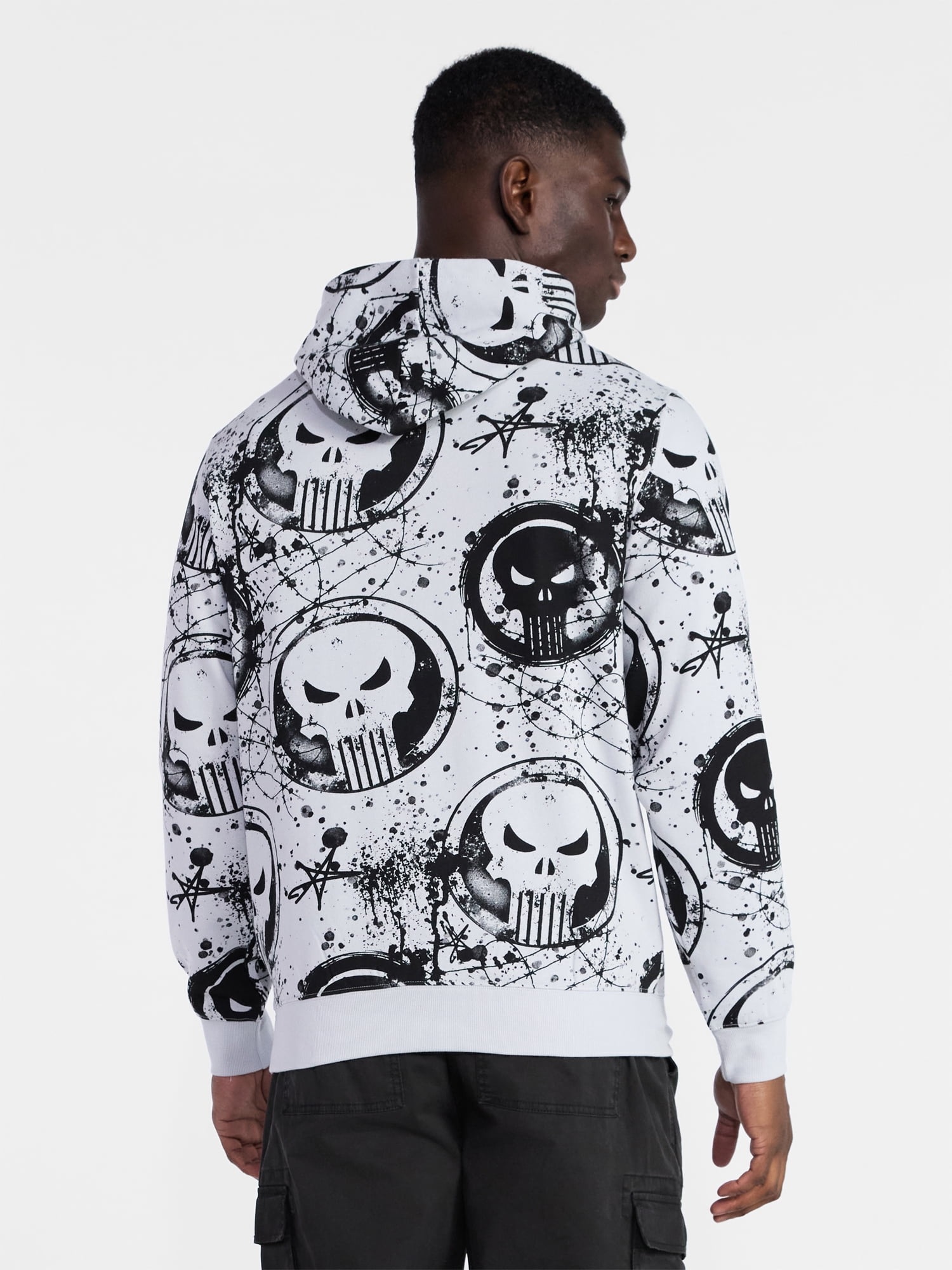 Punisher Men's and Big Men's Graphic Fleece Hoodie with Long Sleeves, Sizes XS-4XL