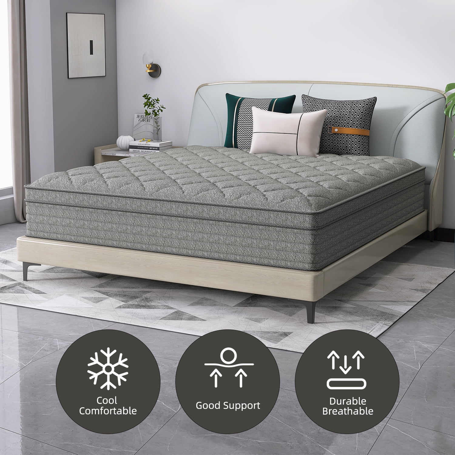 lemontalking 14 inch Full Mattress,Hybrid Mattresses Medium Firm in a Box