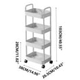 thumbnail image 4 of Xuniizn Rolling Cart - Plastic Storage Cart, 4-Tier Rolling Utility Cart on wheels, Multi-Functional Carts with Wheels for Office, Living Room, Kitchen, Movable Storage Organizer, White, 4 of 8