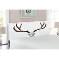 thumbnail image 2 of Antlers Headboard, Deer Skull Skeleton Head Bone Halloween Weathered Hunter Theme Motif, Upholstered Decorative Metal Bed Headboard with Memory Foam, Full Size, Warm Taupe Pale Grey, by Ambesonne, 2 of 4