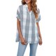 thumbnail image 5 of Txlixc, camisetas de manga corta para mujer, Color sólido/estampado, verano, cuello en V, blusas casuales sueltas, blusa, ropa de calle Txlixc Moda, 5 of 9