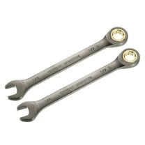 Uxcell 2pcs 1/2" Ratcheting Combination Wrench SAE 90 Teeth 12 PT Ratchet Spanner