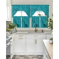 thumbnail image 5 of Turquoise Marble Kitchen Curtains Sets 24 Inch Length with Valance, Minimalist Abstract Golden Fluid Art Swag Valances and Tiers Curtain Set Drapes Swag Curtains for Living Room, Bathroom, Bedroom, 5 of 6
