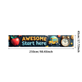 thumbnail image 3 of Vibrant Awesome Start Here Banner with Apple School Bus and Clock Elements Backdrop for School Events Back to School Parties Classroom Decorations Photo Booth Setups, 3 of 4