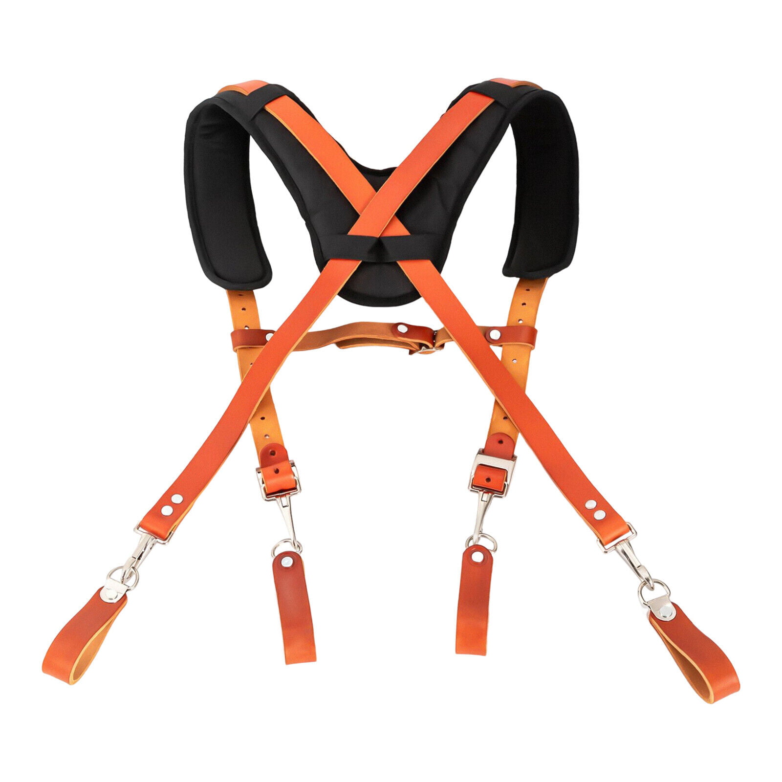 Miumaeov Leather Tool Belt with Suspenders 4 Detachable D-Loop