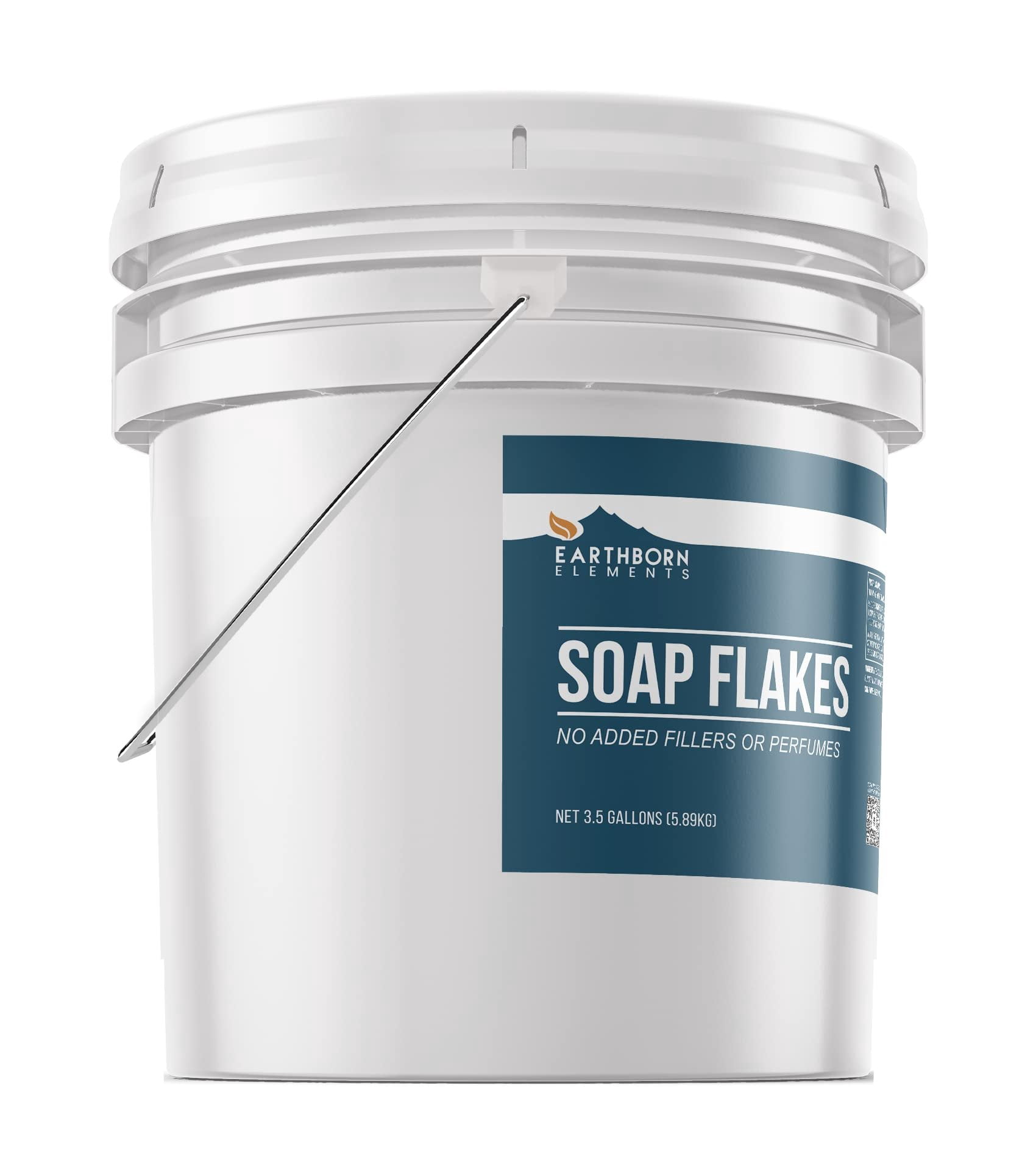 Earthborn Elements Soap Flakes 3.5 Gallon Bucket, Homemade Laundry Detergent, Tallow-Based, Unscented