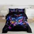thumbnail image 3 of Homewish Romantic Bling Butterfly Bedding Comforter Set, Plant Botanical Twin Comforter Sets, Teens Kids Girls Women Reversible Bedding Set, Super Cozy Room Decor, 2-Piece, 3 of 9