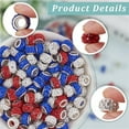 thumbnail image 4 of 1 Box 120PCS European Rhinestone Independence Day Beads with Silver Color Plated Brass Cores Large Hole American Crystal Diamond Spacer Bead, 4 of 7