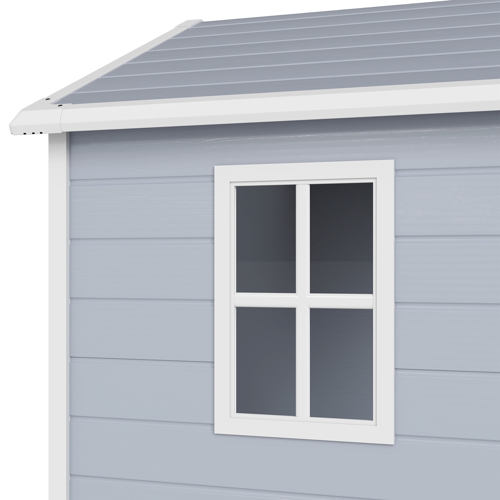 Uforic 6x4.4 FT Resin Storage Shed, Reinforced Floor, Lockable Door, Window & Vents, Waterproof for Garden Backyard Patio Lawn