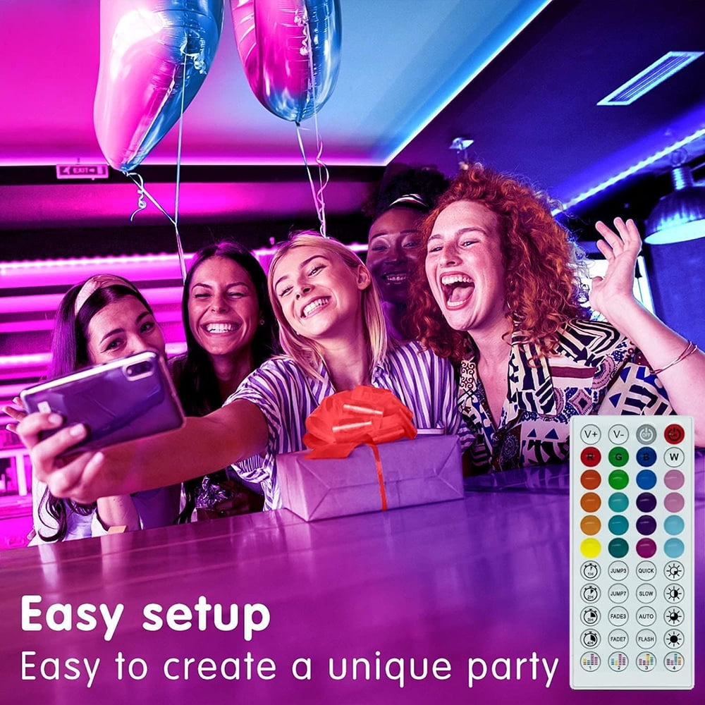 LED Strip Lights 200 ft (2 Rolls of 100 ft), Smart App Control Lighting Bedroom Rome Decor with IR Remote, RGB Music Sync Color Changing LED Lights for Party Room Decor