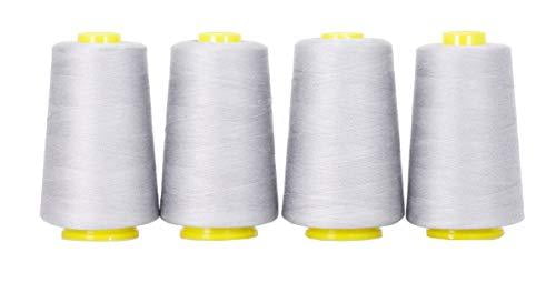 Quilting 4 Cones 6000 Yards Each, Off White Sewing Machine Overlock Mandala Crafts All Purpose Sewing Thread from Polyester for Serger 