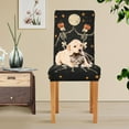 thumbnail image 4 of Yayeee 2 Pack Dining Chair Covers Stretch Parson Chairs Slipcovers Seat Protector, Black Halloween Dancing, 4 of 6