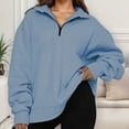 thumbnail image 5 of Hauaitttt Women Half Zip Long Sleeve Athletic Hoodie Stylish & Comfortable for All Day Wear Cans Old School Casual Sweatshirts Women Clothes for Sports for Women Juniors Oversized Sweatshirts, 5 of 8