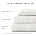 thumbnail image 4 of Noble Linens 4 Piece Pattern Microfiber Bed Sheets Set, Gray Thatch, Queen, 4 of 9