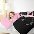 thumbnail image 4 of jejeloiu Romantic Valentine'S Day Queen Comforter Set,Cute Cat Kitten Bedding Sets,Pink Black Bedding Comforter Set For Girls,Ultra Soft Home Decor Reversible,3pcs, 4 of 8