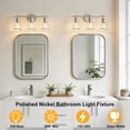 thumbnail image 5 of Deyidn 3-Light Nickel Bathroom Vanity Light, 22 inch Modern Wall Sconce with Clear Cone Glass Shades for Bath, Powder Room, Mirror Lighting, 5 of 9