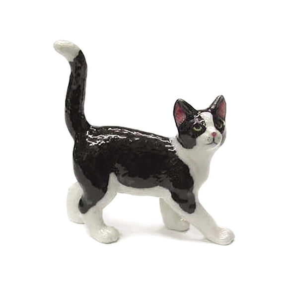 Kitten - Tuxedo Kitten - miniature porcelain figurine