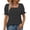 Black, variant on Tops for Women Puff Sleeve Square Neck T Shirts Casual Summer Short Sleeve Tee Black XL
