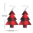 thumbnail image 3 of CEHVOM Christmas Fashion Trend Personality Leather Pattern Drop Earrings Jewelry Gift, 3 of 5