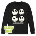 thumbnail image 2 of Nightmare Before Christmas - Jack Emotions Glow In The Dark - Men's Crew Fleece Sweatshirt, 2 of 5