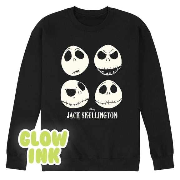 Nightmare Before Christmas - Jack Emotions Glow In The Dark - Men's Crew Fleece Sweatshirt