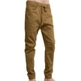 thumbnail image 2 of J. METHOD Men’s Joggers Pants Casual Lightweight Comfy Harem Slim Fit Adjustable Elastic Waist Pockets Sweatpants NEMP08 Dark Wheat 3XL, 2 of 6