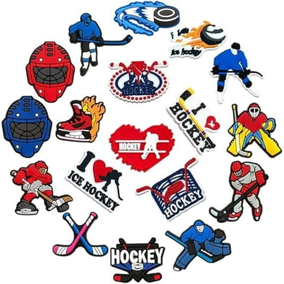 Field Hockey Decoration Charms Sports Shoe Charms Fit for Croc Clog Wristband, HolidayShoe Charm for Men Women 18pcs