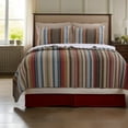 thumbnail image 6 of Benjara Phoenix Fabric 3 Piece King Size Quilt Set with Striped Prints, Multicolor, 6 of 6