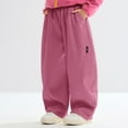 thumbnail image 2 of Gubotare Tween Girl Sweatpants Loose Girls Sweatpants Wide Leg Sweatpants Kids Elastic High Waist Baggy Straight Leg Sweat Pants Size 13-14 (Hot Pink,13-14 Years), 2 of 5