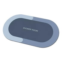 Cglfd Diatomaceous Bath Mat, Super Absorbent Quick Dry, Rubber Backing Non Slip, Bath Mats for Bathroom, Shower Rug for in Front of Bathtub, Shower Room (15.75"x23.62"), Blue