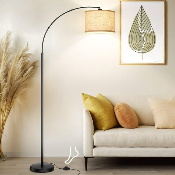 Nordic Hygge 79 Inch Arc Floor Lamps with Weighted Base