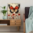 thumbnail image 5 of Qisvanset 12x16 Inch Red Floral Butterfly Canvas Wall Art, Botanical Insect Boho Nature Home Decor, 5 of 5