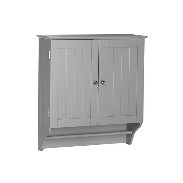 RiverRidge Home Ashland Bath 2Door Wall Mounted with Towel Bar, Gray
