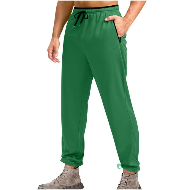 AherBiu Sweatpants For Men Drawstring Elastic Waisted Active Athletic Workout Pants With Pockets Straight Leg Casual Loose Running Trousers