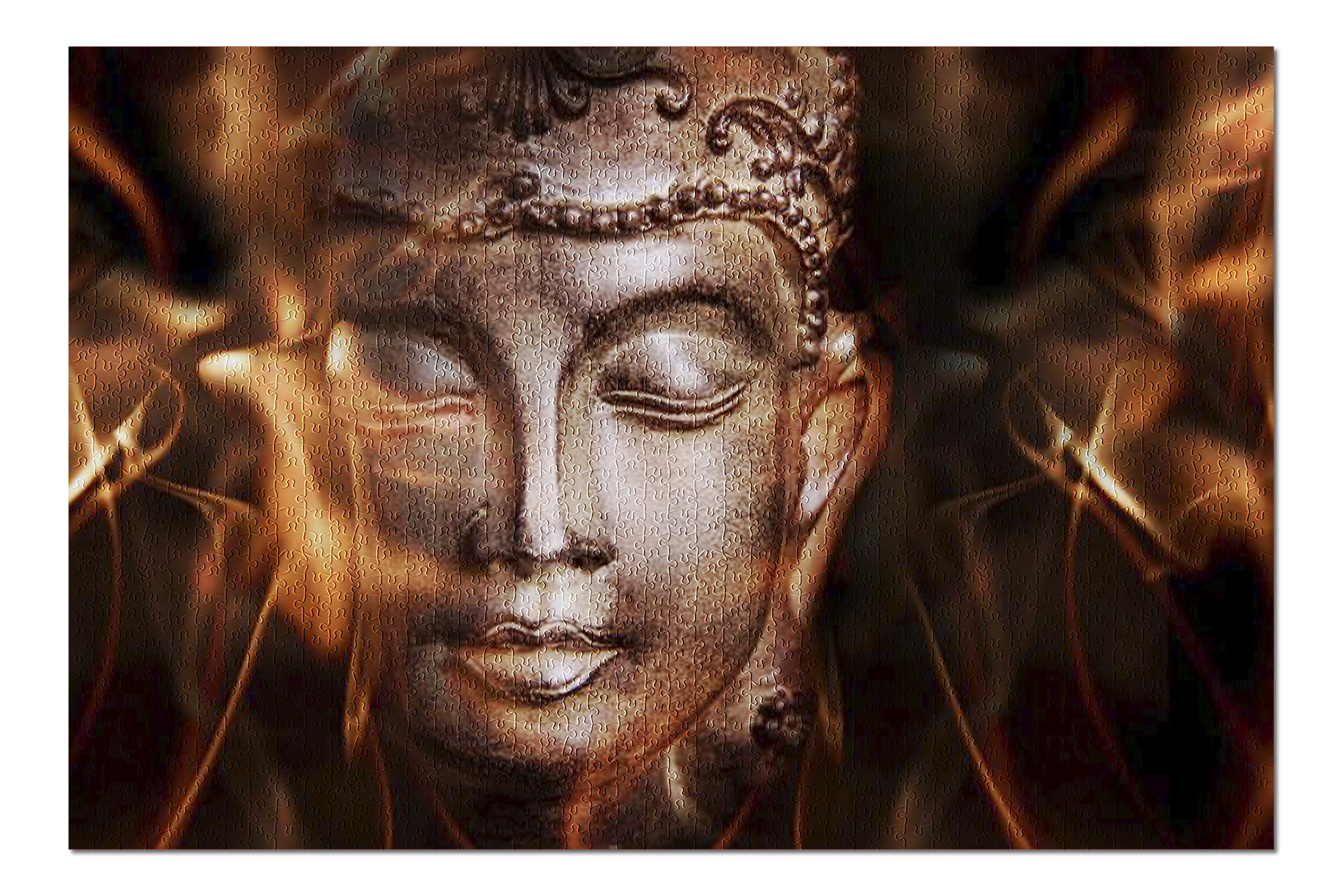 Close Up of Bronze Buddha Statue Face 9017563 (20x30 Premium 1000 Piece ...